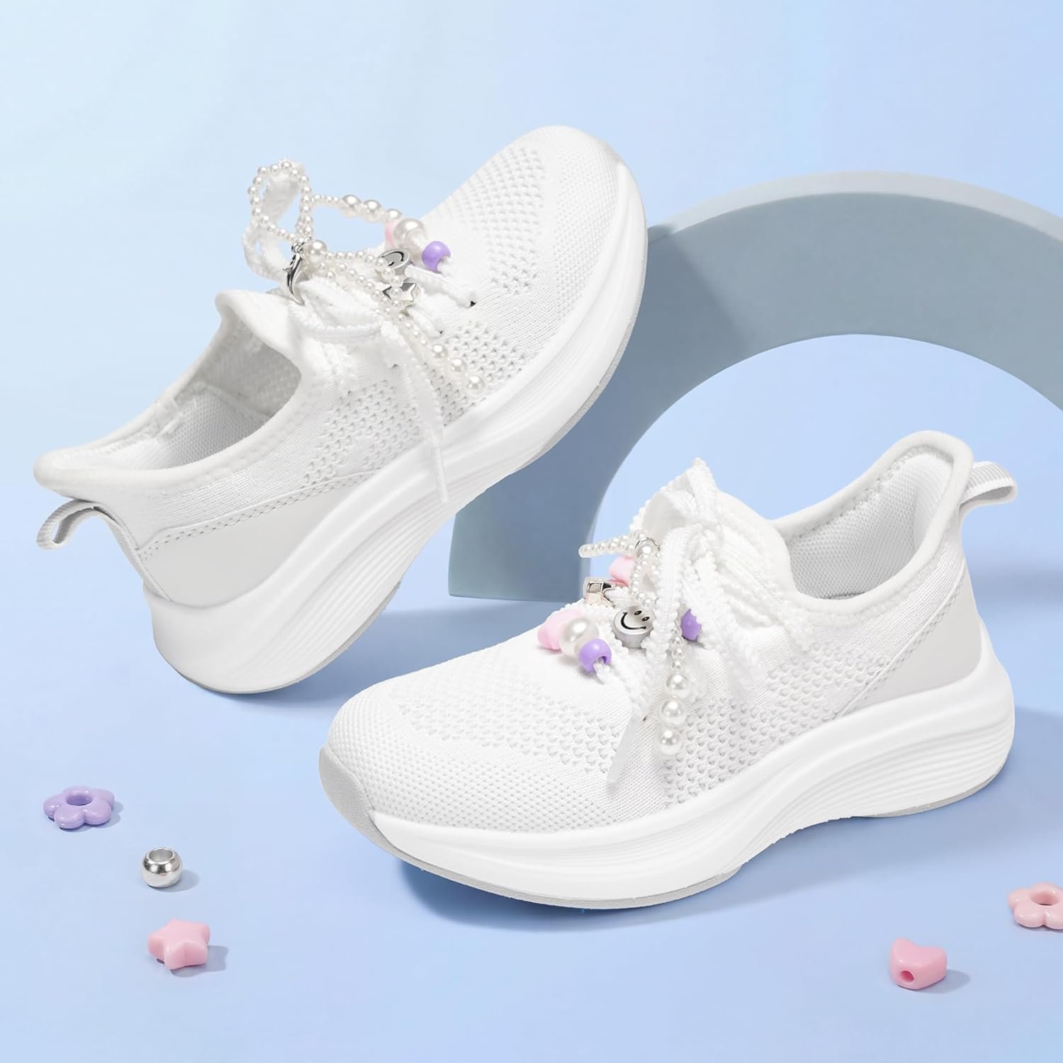 Stelle Girls Sneakers Kids Tennis Running Walking Shoes Slip-On Athletic Non Slip Lightweight Breathable Sport Shoes for Little/Big Kid - Image 3