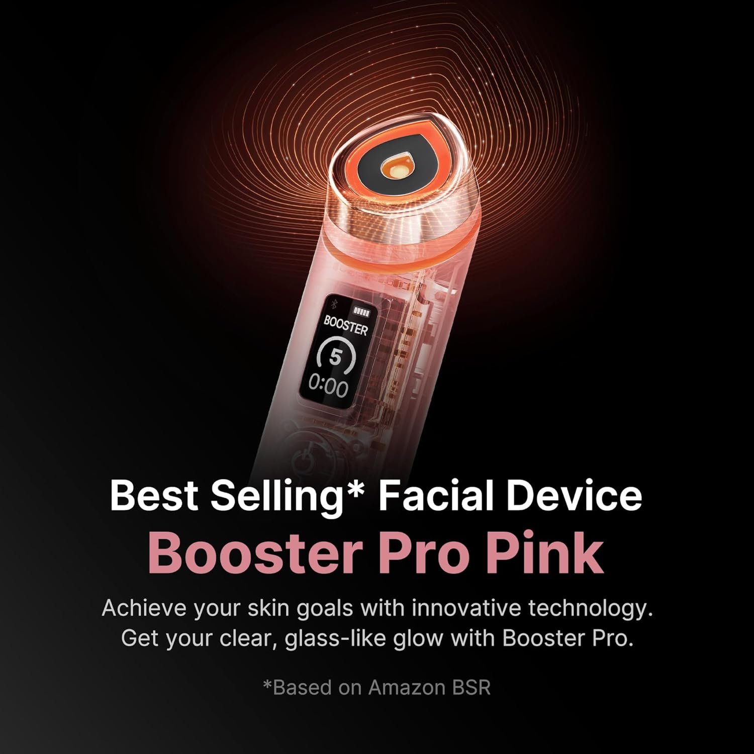 medicube Booster Pro | 6-in-1 Real Glass Glow Beauty Massager | for Clear, Radiant, Firmer-Looking Skin | Korean Skin Care | Pink - Image 2