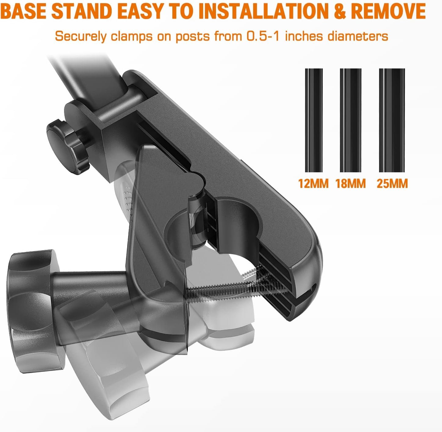 Tablet Holder for Microphone Stand, Mic Music Stand Tablet Holder for iPad, Smartphone Tablet Mic Stand Mount for Shee Music Fits Devices from Screen Size 4.7 to 12.9 Inches - Image 5