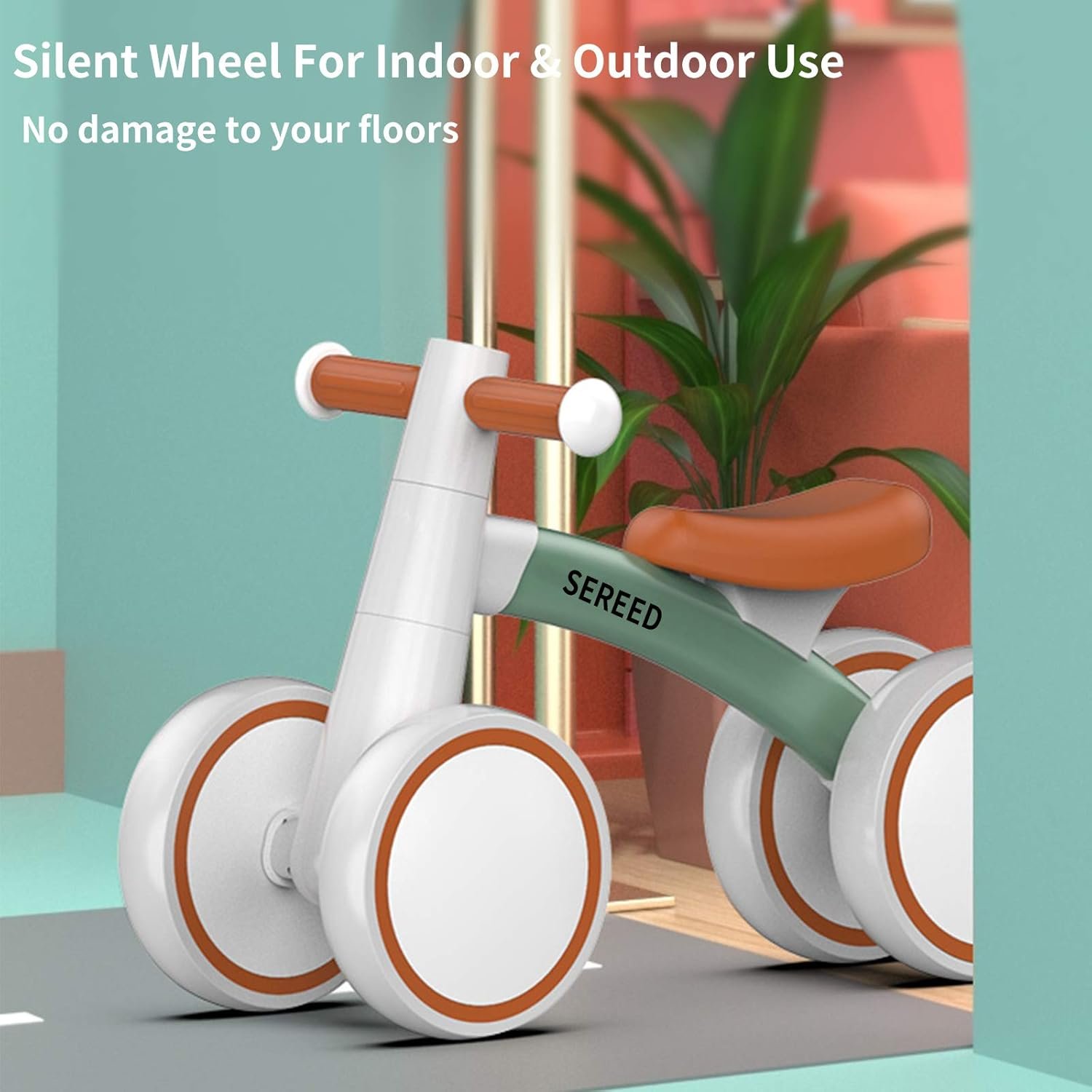 SEREED Baby Balance Bike for 1 Year Old Boys Girls 12-24 Month Toddler Balance Bike, 4 Wheels Toddler First Bike, First Birthday Gifts - Image 5