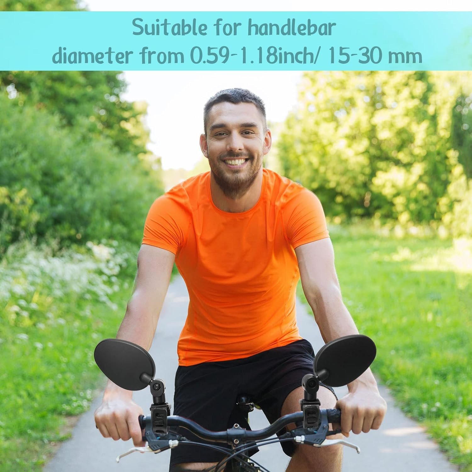 Hestya 2 Pcs Bike Mirror 360 Degree Adjustable Safe Rotatable Handlebar Mirror Bicycle Accessories Shockproof Acrylic Convex for Mountain Road Bike - Image 5