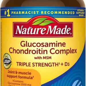 Nature Made Glucosamine Chondroitin Complex with MSM, Dietary MSM Glucosamine Chondroitin Supplement for Joint Support, 120 Caplets, 60 Day Supply