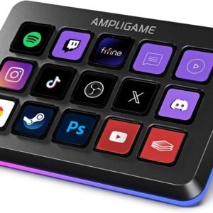 FIFINE AmpliGame Stream Controller with 15 Macro Keys, Streaming Keyboard with Trigger Actions in OBS/Twitch/YouTube/Streamlabs, Shortcut Buttons Keypad Works with Mac and PC-D6