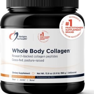 Designs for Health Whole Body Collagen Powder – Hydrolyzed Collagen Peptides Powder for Healthy Skin & Hair, Joint + Bone Health – Fortigel & Verisol Collagen, Unflavored (30 Servings)