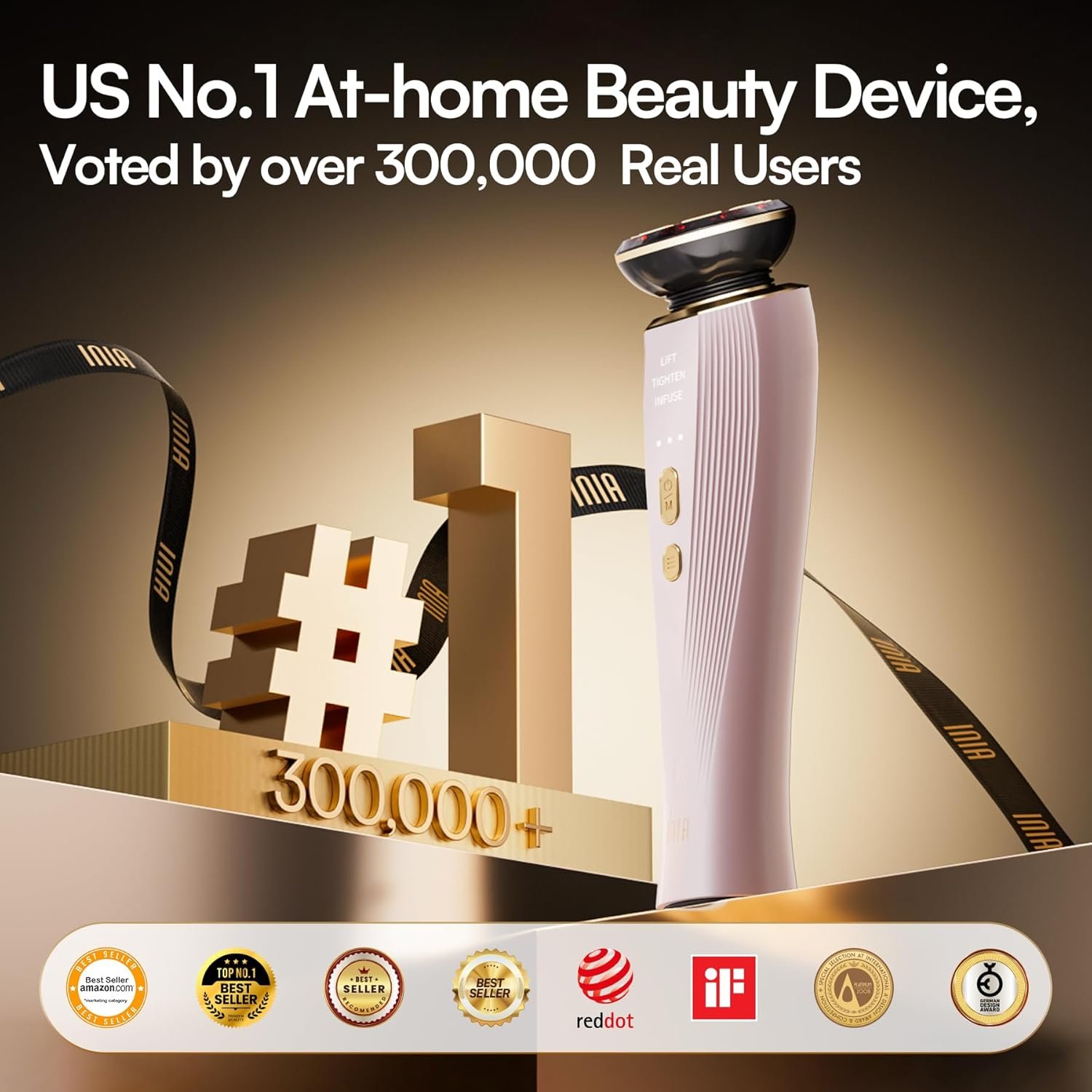 INIA 3-in-1 Red Light Therapy for Face and Neck Beauty Device for Puffiness & Skin Firming Skincare Tool - Image 2