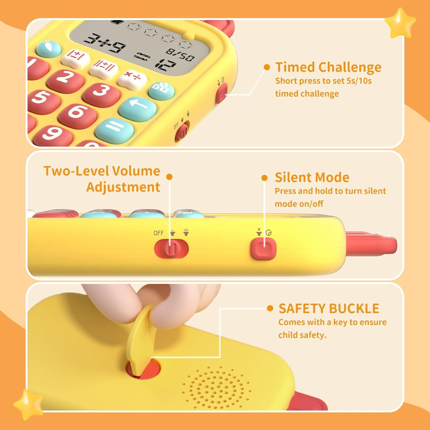 alilo Math Games for Kids Ages 5-12, Portable Math Toys for Practicing Addition, Subtraction, Multiplication and Division, Fun Educational Toy with 5 Modes, 19 Math Games, and 50K Math Questions - Image 5