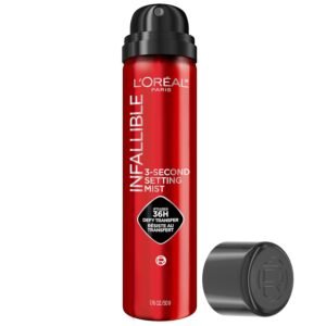 L’Oreal Paris Infallible 3-Second Setting Spray Mist, Microfine Mist for up to 36HR Wear, Clear, 1.76 oz