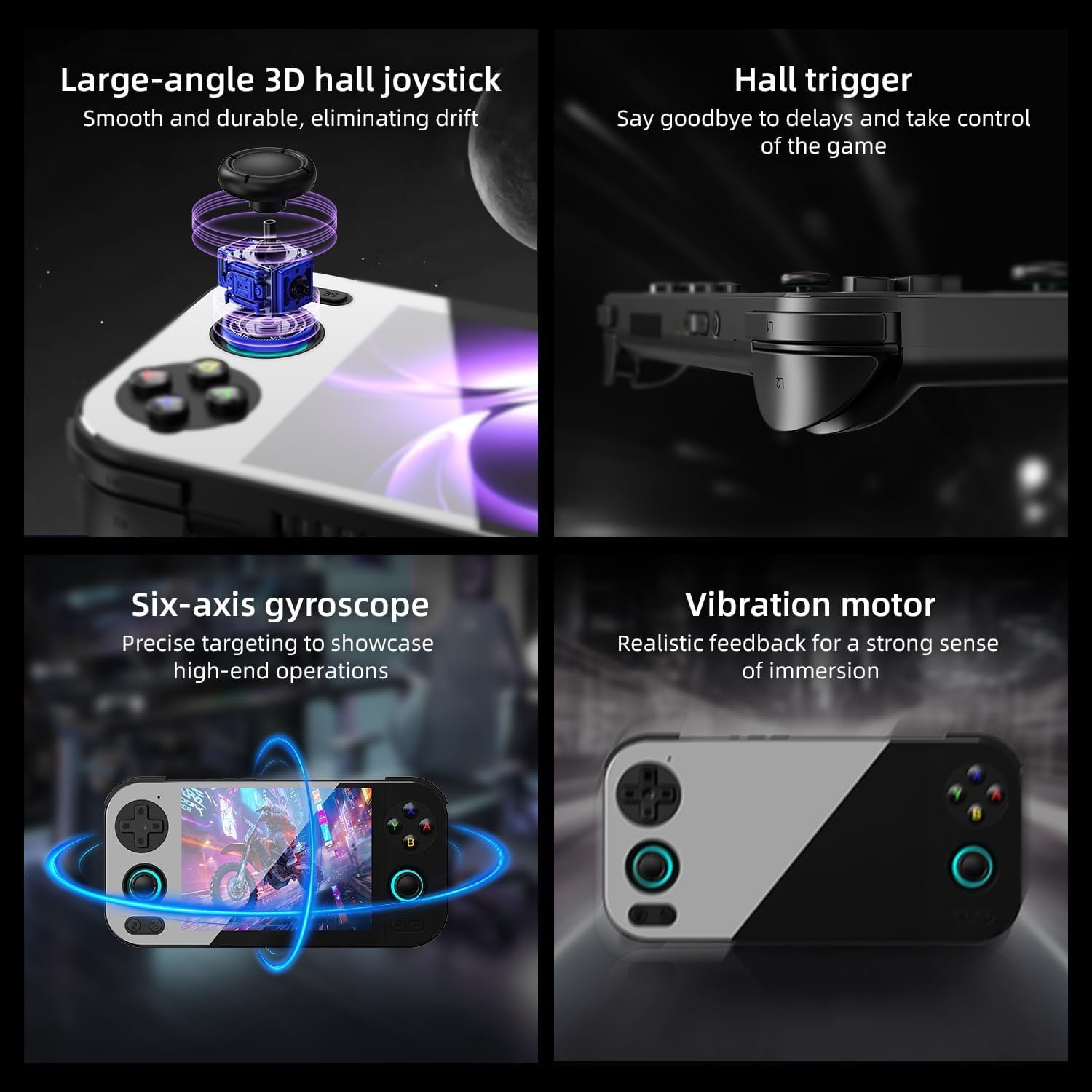 RG476H Retro Game Console Android 13 System Unisoc T820 RG 476H Handheld Game 4.7-inch LTPS Multi-Touch Screen Online Fighting Joystick Supports Output WiFi 5000mAh 8+ 128GB (RG476H-Black-new) - Image 6