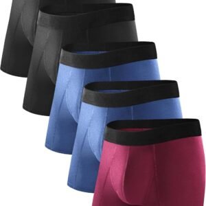 TIICHOO Washable Incontinence Underwear for Men Cotton Regular Absorbency Urinary Leakproof Underwear Boxer Briefs 5 Pack