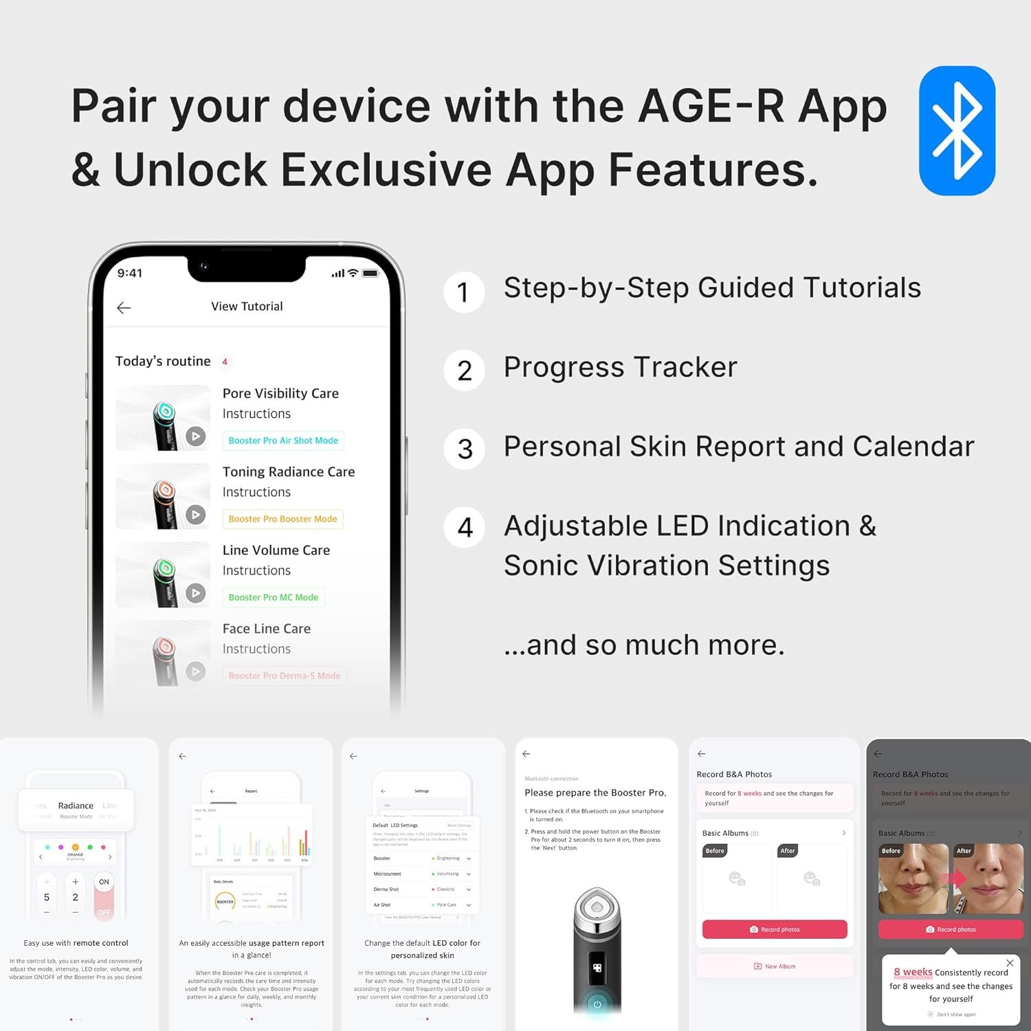 medicube Booster Pro | 6-in-1 Real Glass Glow Beauty Massager | for Clear, Radiant, Firmer-Looking Skin | Korean Skin Care | Pink - Image 8