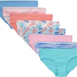 Hanes Girls’ Organic Underwear, Brief & Hipster, Toddler & Girl Sizes, Pure Comfort Organic 100% Cotton Panties, 8-pack