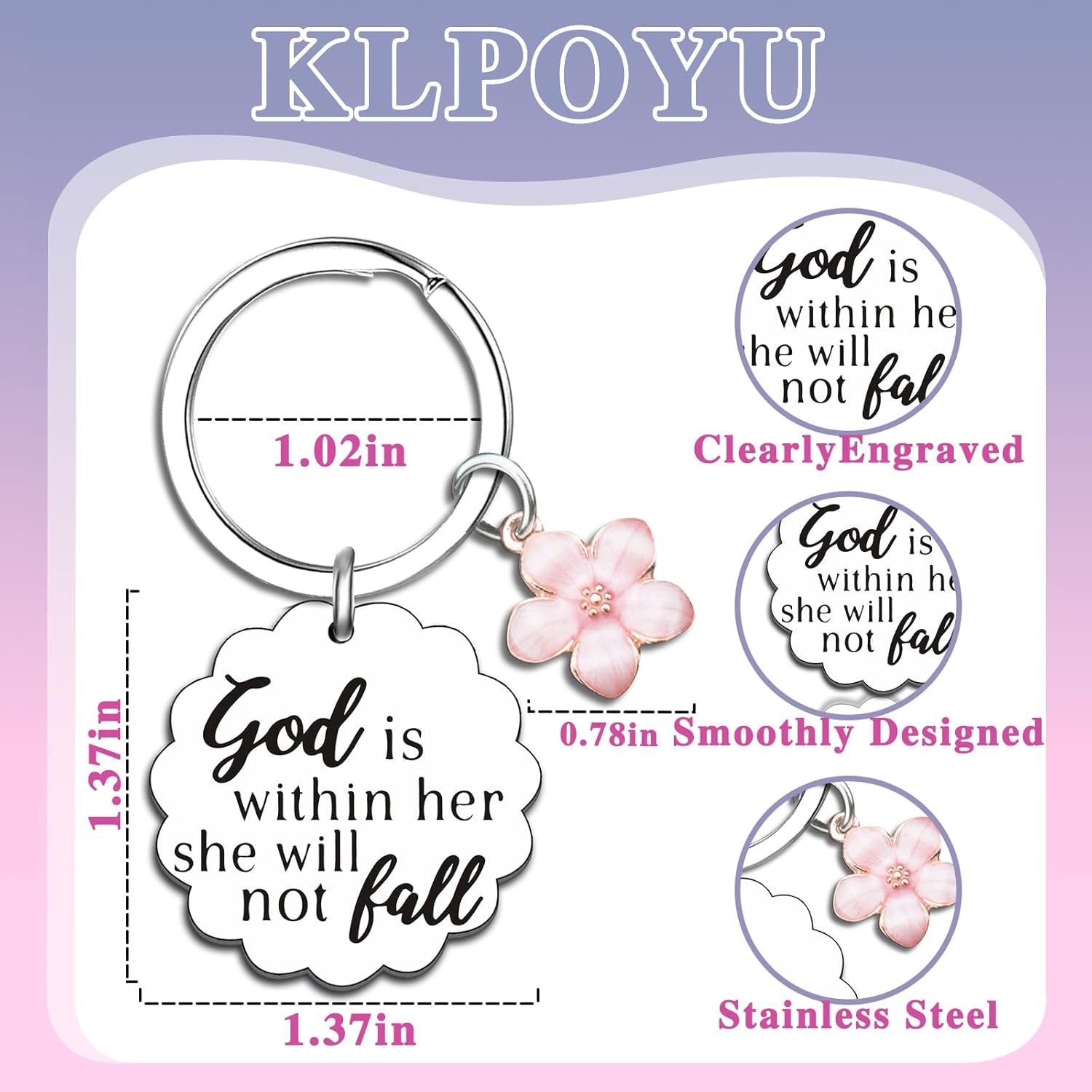 Christian Gifts for Women Inspirational Bible Verse for Friends Teen Girl Christian Keychain Spiritual Gifts Religious Biblical for Women Faith Based Gift Bible Accessories - Image 6