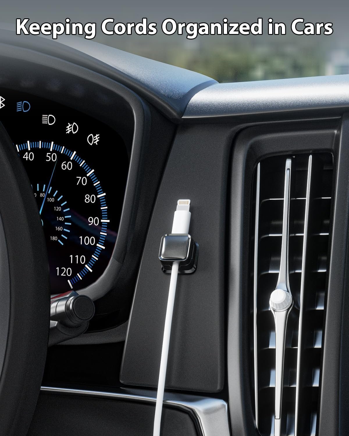 8 Pack Cord Organizer Holder,Costop Strong Adhesive Desk Cable Management Magnetic Easy Open,Organize Phone Charging Cords Wire Holder Organizer Neatly for Home,Office,Car,Desk,Nightstand - Image 3