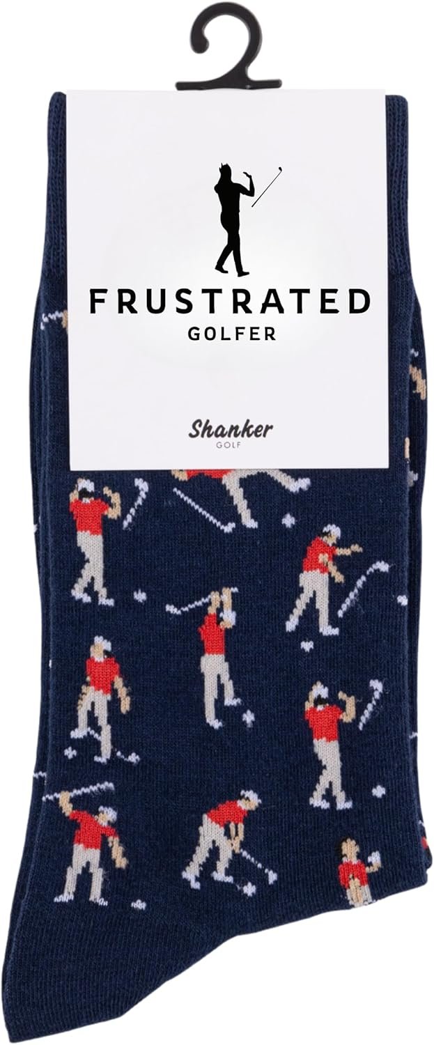 Shanker Golf Socks - Funny Angry Golfer Socks - Funny Golf Gift for Men - 1 Pair per Pack - Size 10-13