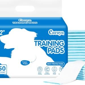 COCOYO Best Value 22″x22″ Dog Training Pads 50 Count | Dog Pee Pads | Super Absorbent Puppy Pads,White