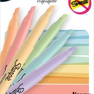 Sharpie Pocket Highlighters, Mild Pastel Colors, Assorted, Chisel Tip, 12 Count – School, Home, and Office Use, Teacher Supplies