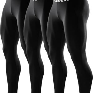 DRSKIN Men’s Compression Pants (5/4/3 Pack) Quick Dry Tights Leggings Sports Baselayer Running Gym Workout