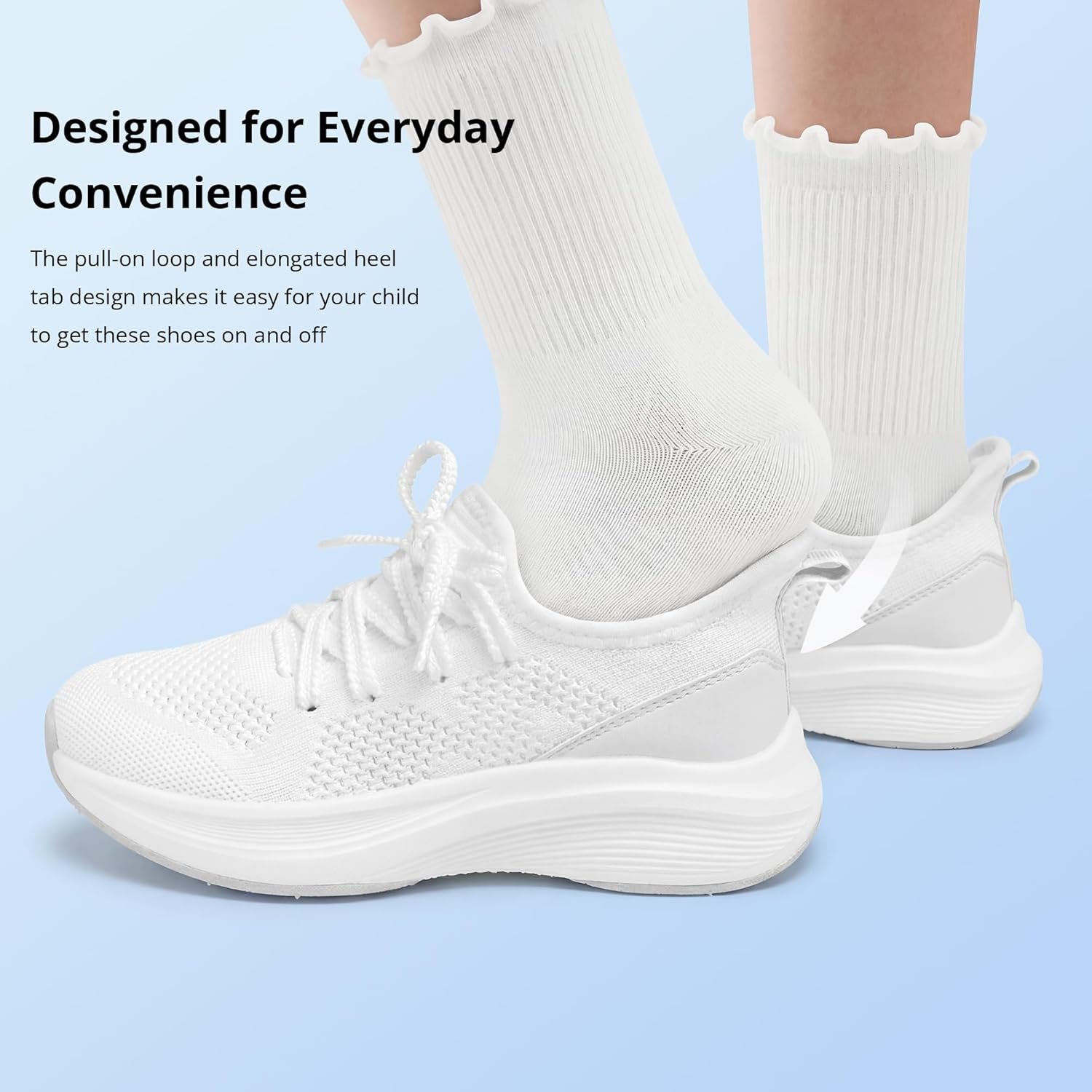 Stelle Girls Sneakers Kids Tennis Running Walking Shoes Slip-On Athletic Non Slip Lightweight Breathable Sport Shoes for Little/Big Kid - Image 4