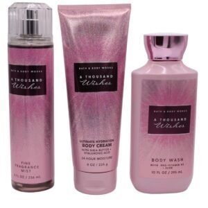 A Thousand Wishes Body Care Set. Shower Gel 10 Fl Oz, Fine Fragrance Mist 8 Fl Oz and Body Cream 8 Fl Oz
