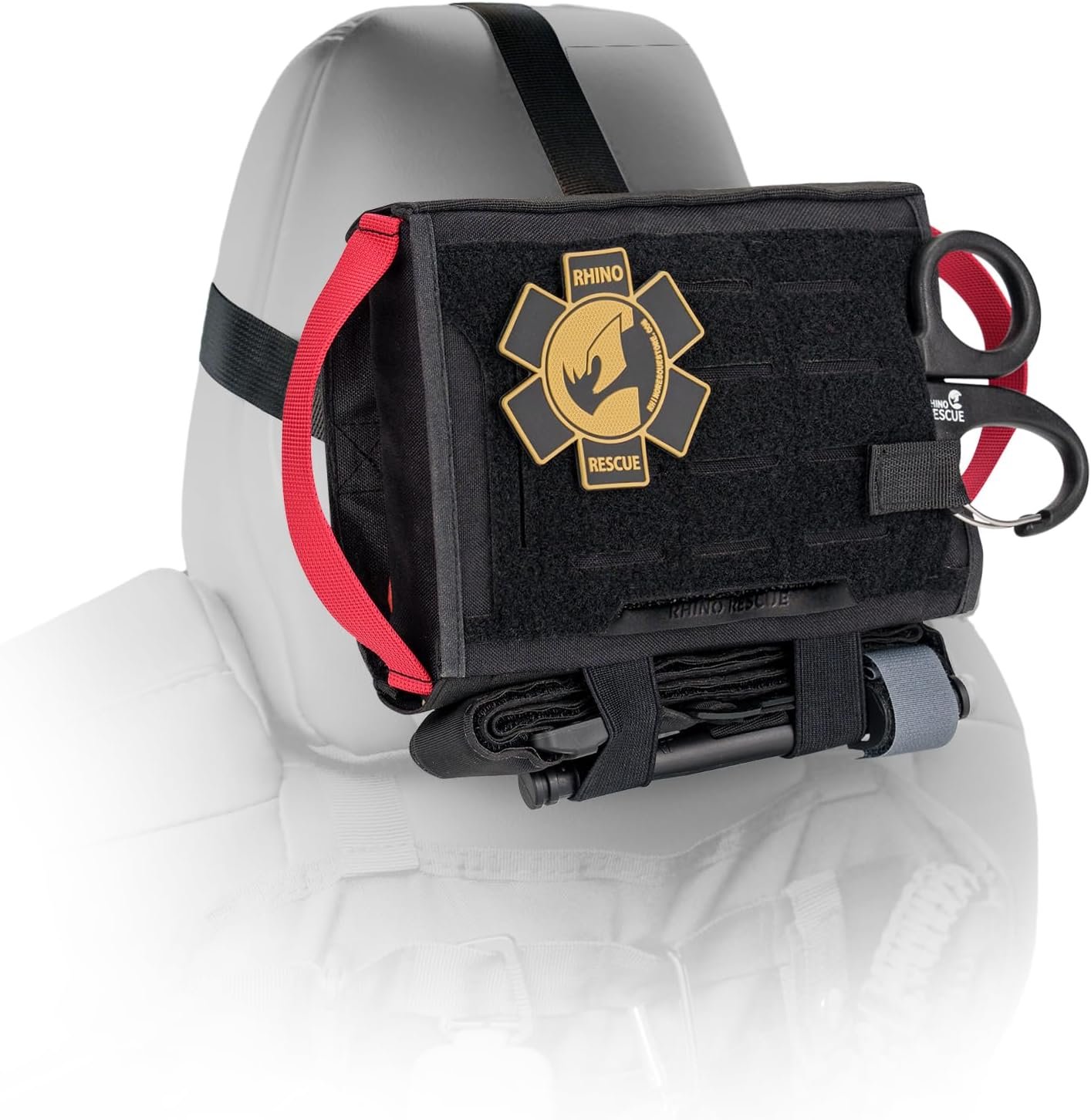 RHINO RESCUE Car Tactical IFAK Trauma Kit with C-A-T Tourniquet, First Aid Kits for Vehicles, Molle Pouch for Military, Combat, Car, Van, ATV