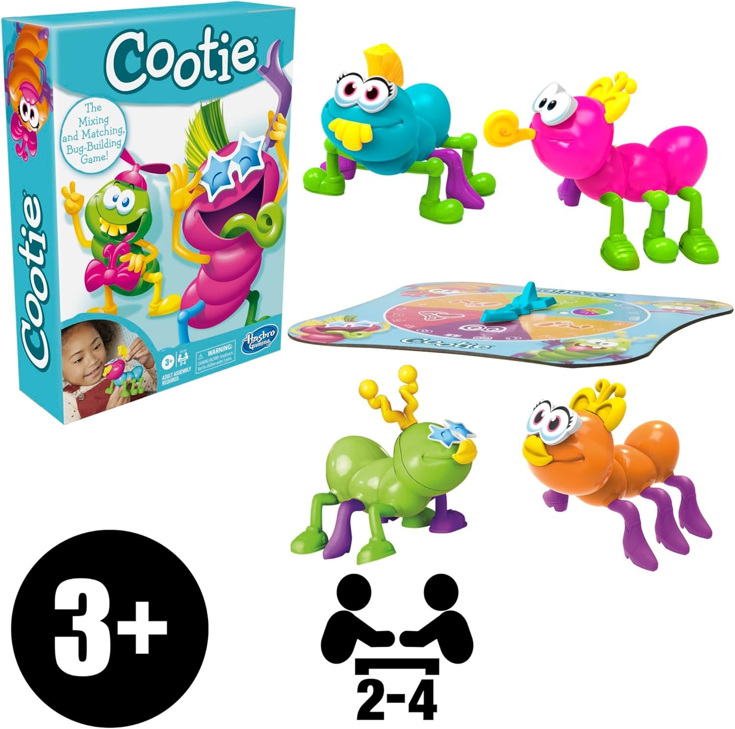 Hasbro Gaming Cootie Mixing and Matching Bug-Building Game | 2-4 Players | Easy Preschool Board Games | Easter Basket Gifts for Boys and Girls| Ages 3+ - Image 7