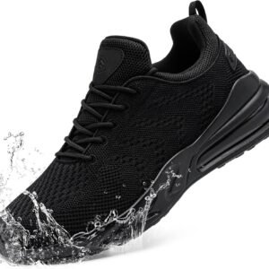 LARNMERN Men Non Slip Work Sneakers Water Resistant Food Service Zapatos Trabajo Antideslizantes Walking Shoes Waterproof Shoes Slip-on