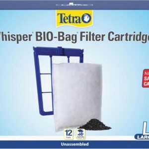 Tetra Whisper Bio-Bag Filter Aquarium Cartridges, Large Filter for Freshwater and Marine Fish, Removes Odors and Discoloration, Easy to Assemble, 12 Large Blue Filters