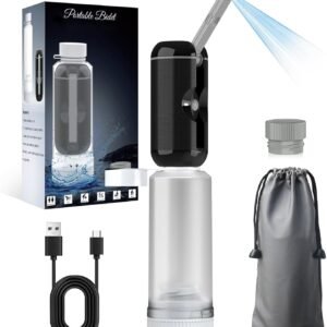 Portable Bidet for Travel,Rechargeable Travel Bidet Sprayer with Adaptor, Waterproof High Pressure Handheld Bidet for Women Men Personal Hygiene,Black