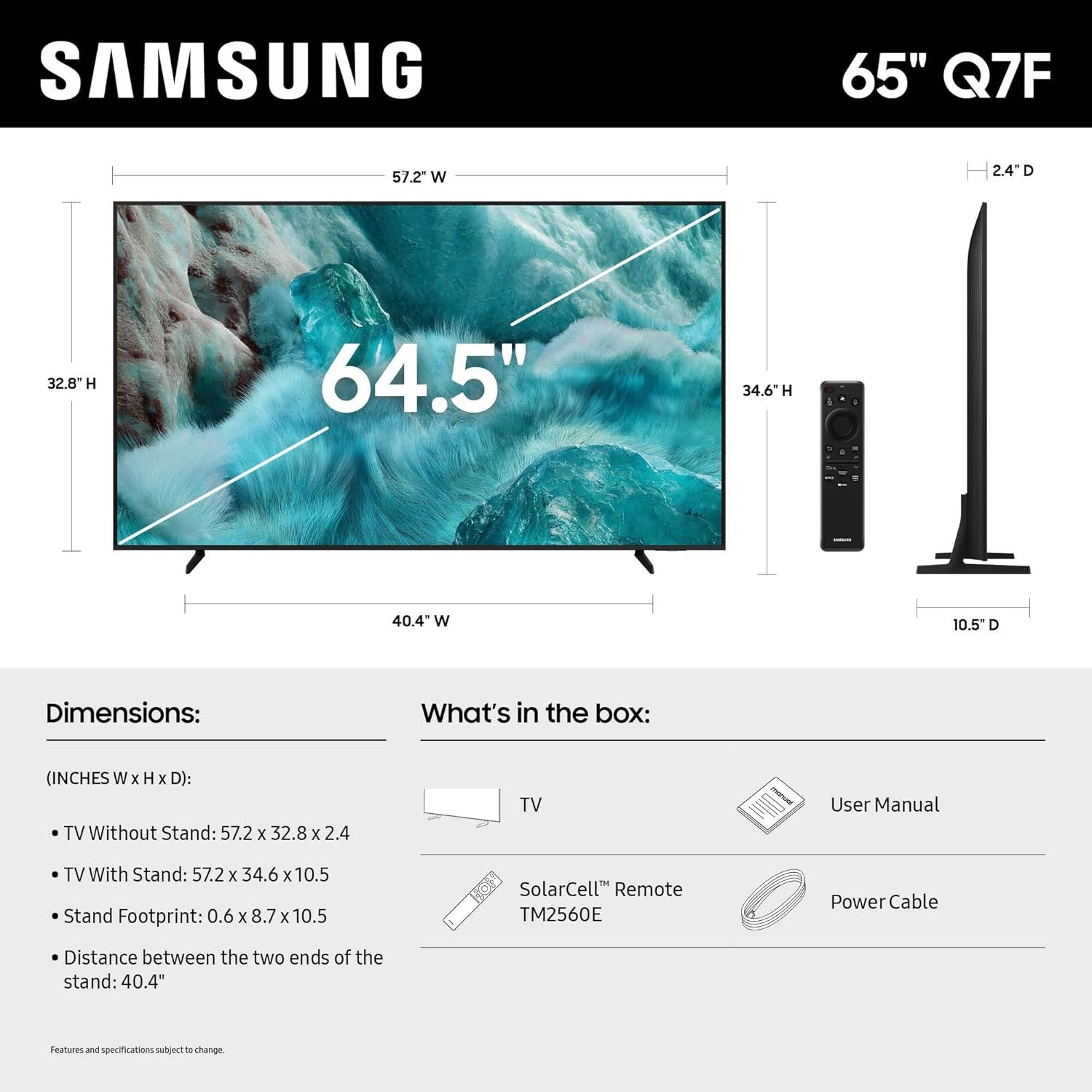 Samsung 65-Inch Class QLED Q7F Series Samsung Vision AI Smart TV (2025 Model, 65Q7F) Quantum HDR, Object Tracking Sound Lite, Q4 AI Gen1 Processor, 4K upscaling, Gaming Hub, Alexa Built-in - Image 2
