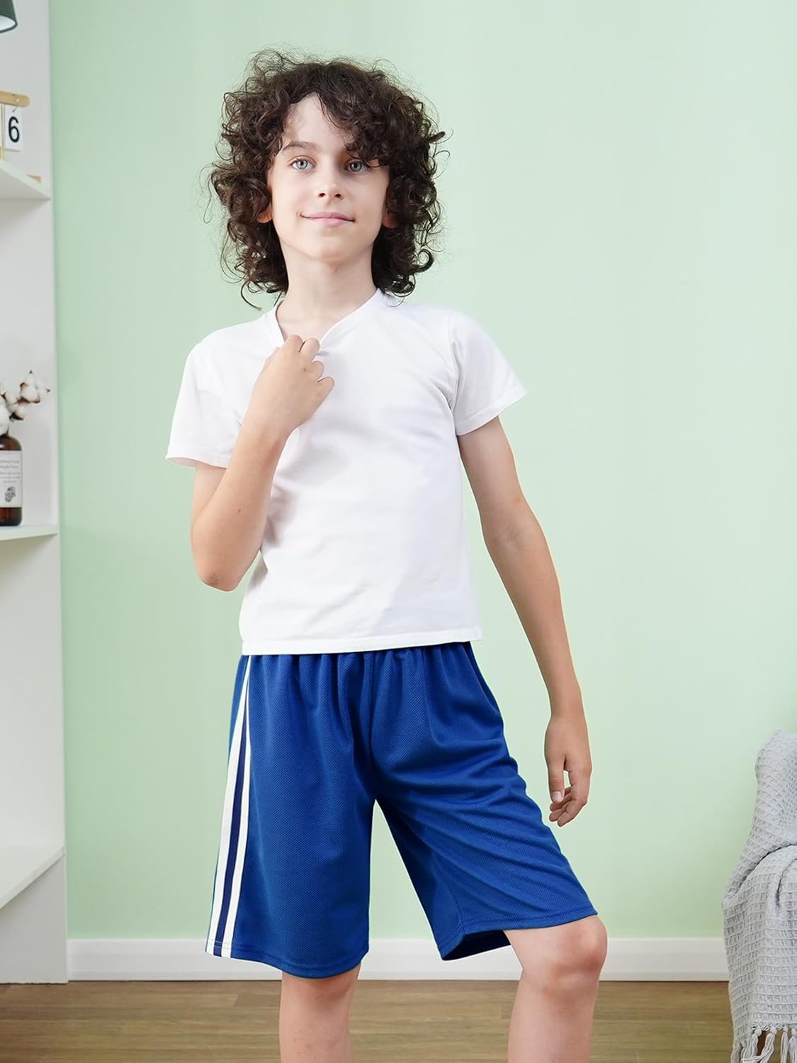 5 Pack Boys Athletic Shorts Boys Shorts Mesh Basketball Soccer Quick Dry Gym Clothes for Kids with Drawstring - Image 3