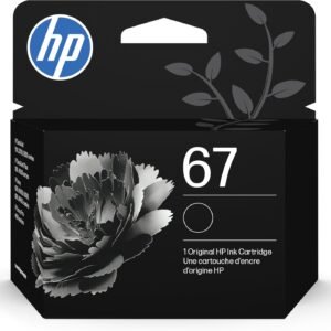 HP 67 Black Ink Cartridge | Works with DeskJet 1255, 2700, 4100 and Envy 6000, 6400 Series, Eligible for Instant Ink, 3YM56AN | Packaging May Vary