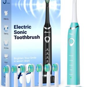 Bymore Electric Toothbrush for Adults,Kids ElectricToothbrush,Travel Sonic Kids Toothbrush with 8 Replacement Heads,Ultra Soft RechargeableToothbrush-Blue