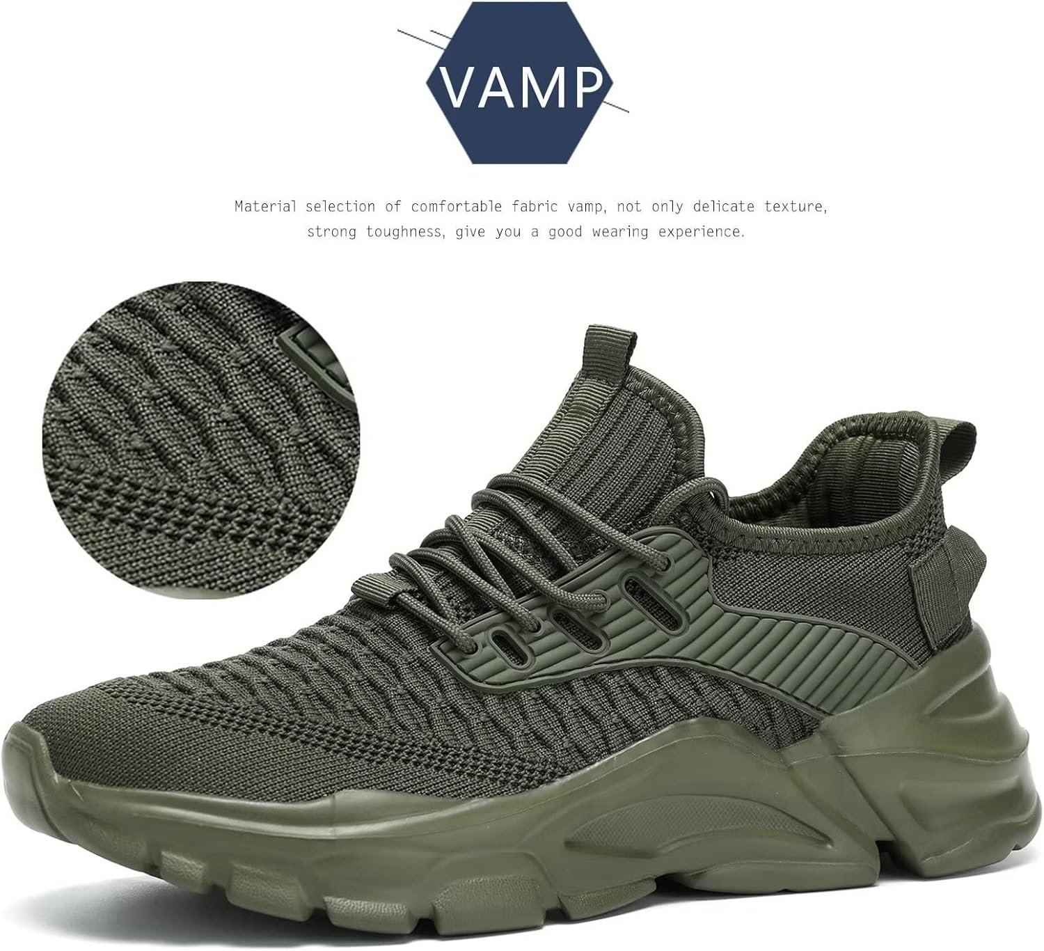 Men's Running Shoes, Non Slip, Breathable, Lightweight Fashion Sneakers, Slip Resistant Athletic Sports Walking Gym Work Shoes - Image 4