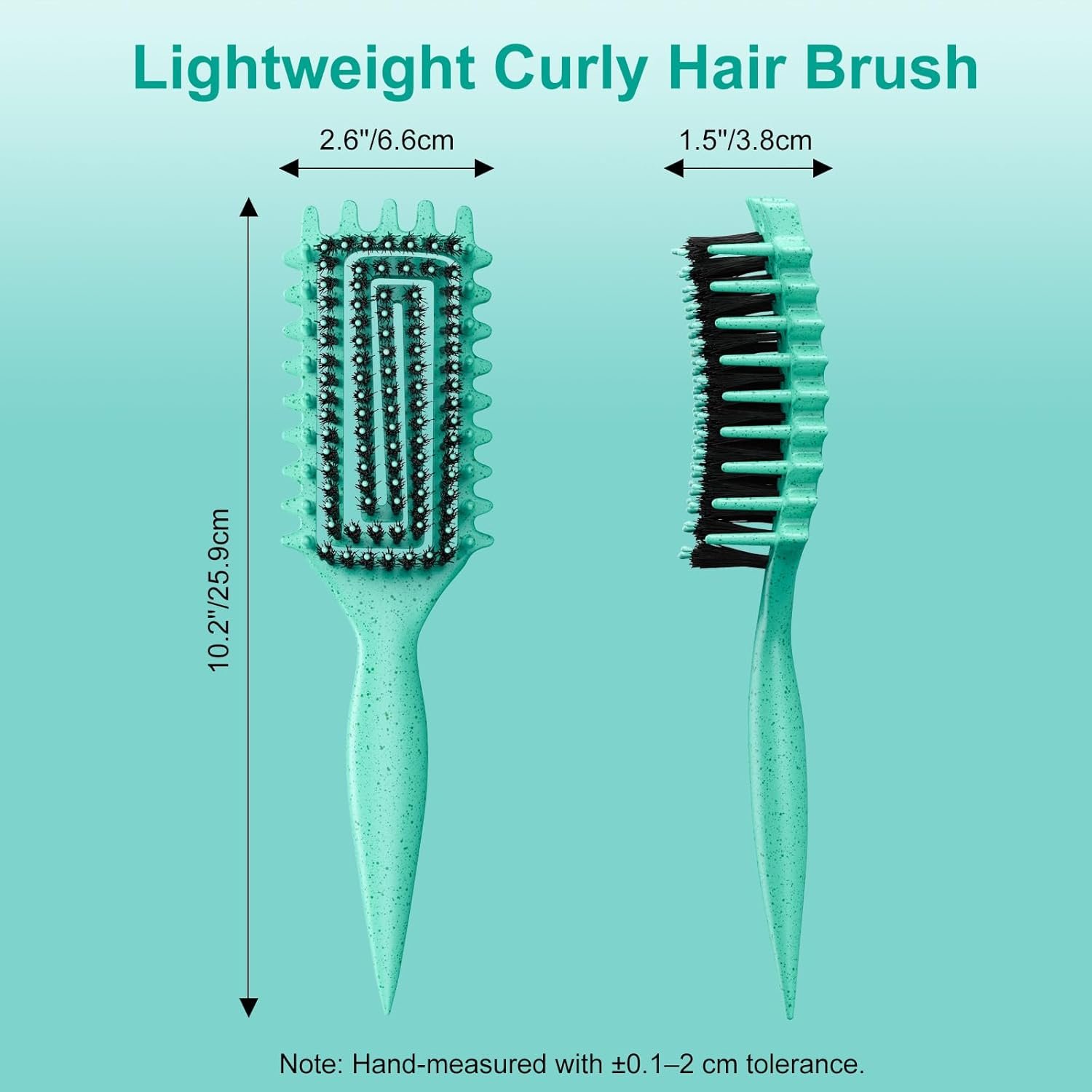 Curly Hair Brush, Curl Defining Brush with Soft Boar Bristles Detangling Tangled Glides, Wide-Teeth Design Effortlessly Shaping & Defining Curls, Curling Definer for Wet & Dry Hair (Green) - Image 6