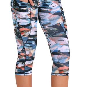 ODODOS Women’s High Waisted Yoga Capris with Pockets, Tummy Control Non See Through Workout Athletic Running Capri Leggings