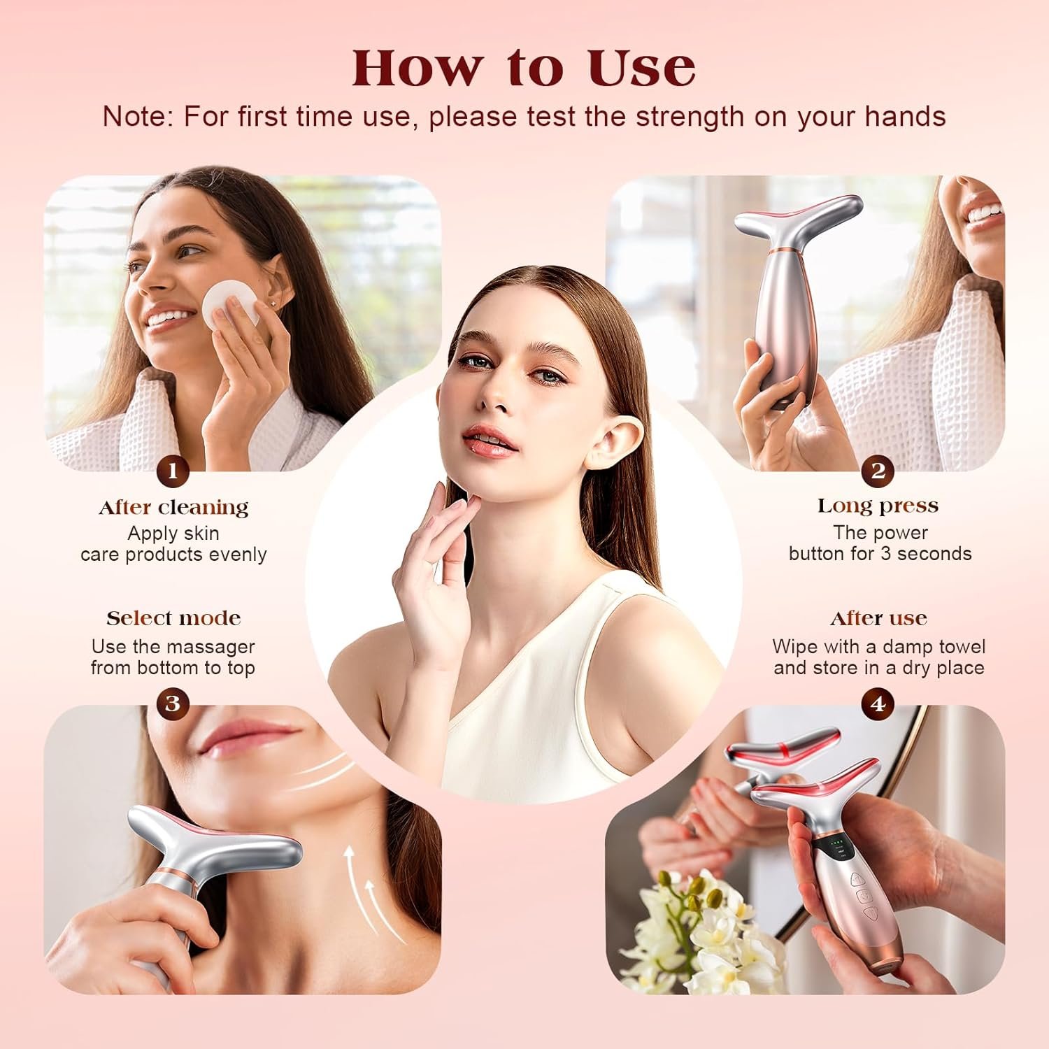 Facial Massager, 7 Colors Red Light Therapy for Face and Neck, Face Lift Device with 113°F Heating Vibration for Multi Skin Care - Image 7