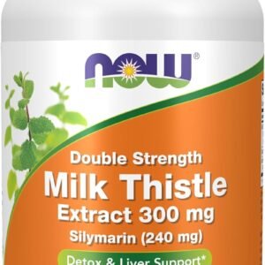NOW Foods Supplements, Silymarin Milk Thistle Extract 300 mg with Artichoke and Dandelion, Double Strength, Supports Liver Function*, 200 Veg Capsules