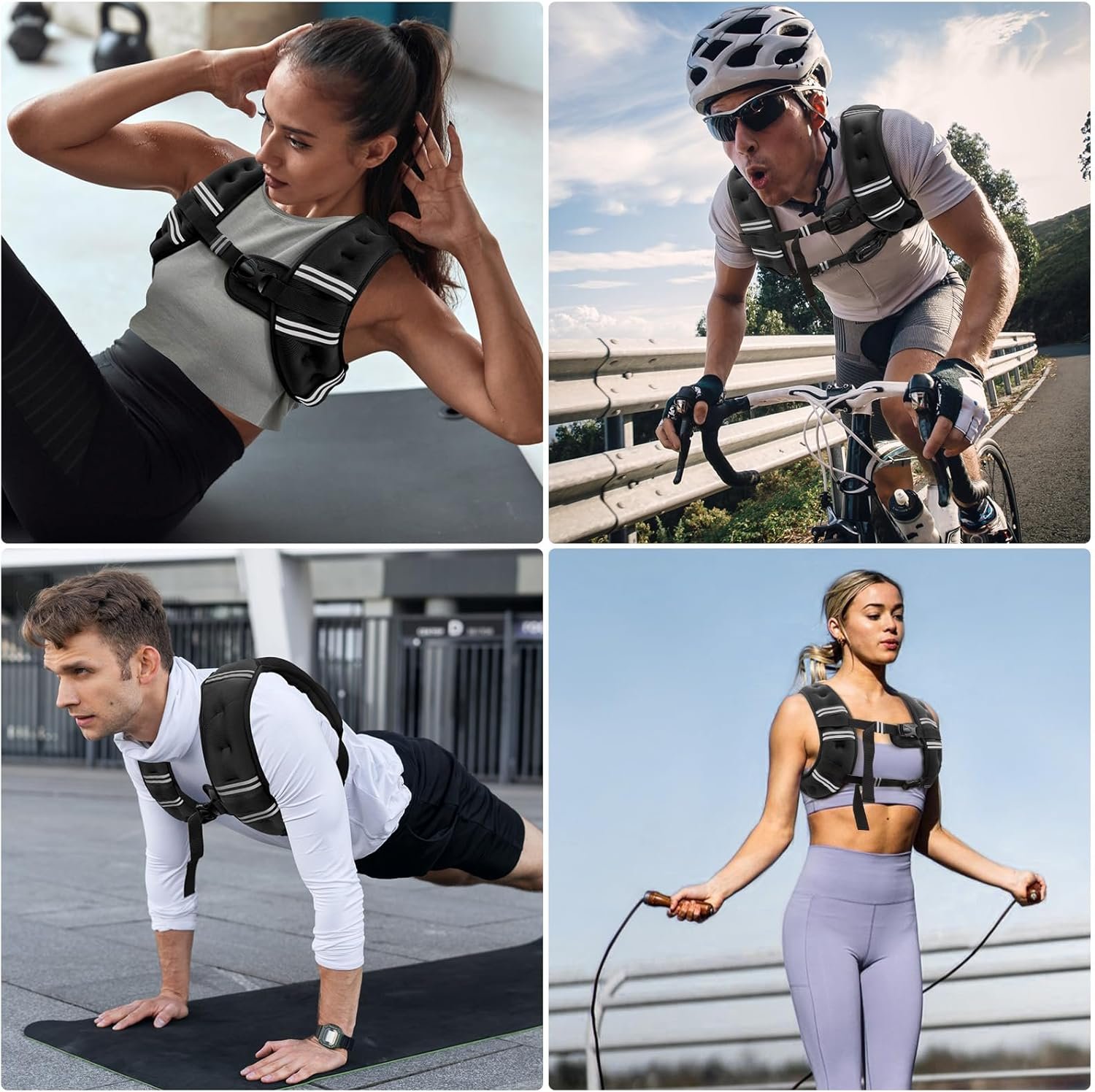 Weighted Vest for Women & Men with Reflective Stripe and Adjustable Buckle, Comfortable & Durable Rucking Vest for Walking, Running & Strength Training - Image 7