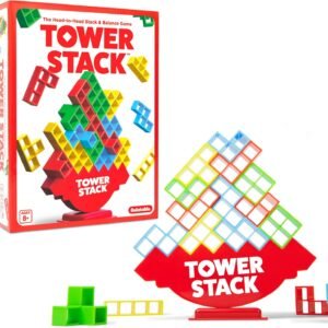 Tower Stack by Relatable, Exciting Tower Game for Kids & Adults Family Game Night, Fun Stacking and Building Toys, Includes 36 Cards, 24 Blocks, 1 Tower Body, 1 Tower Stand, and Instructions