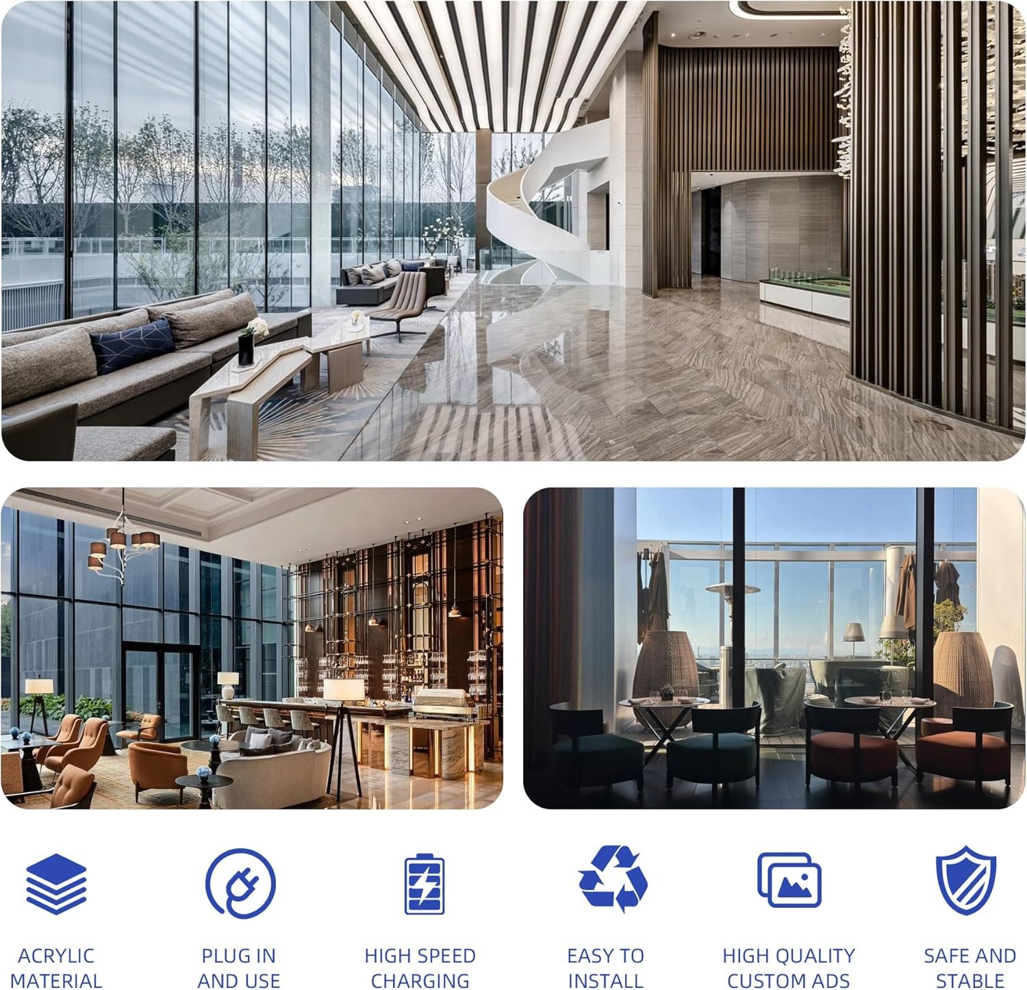 Floor Standing Cell Phone Charging Station with Fast Charigng Cables – 8 Device Charging Dock for Office, Hotel & Public Spaces | Compatible with iPhone ipad Smartphone Tablets Android Port (Black) - Image 5