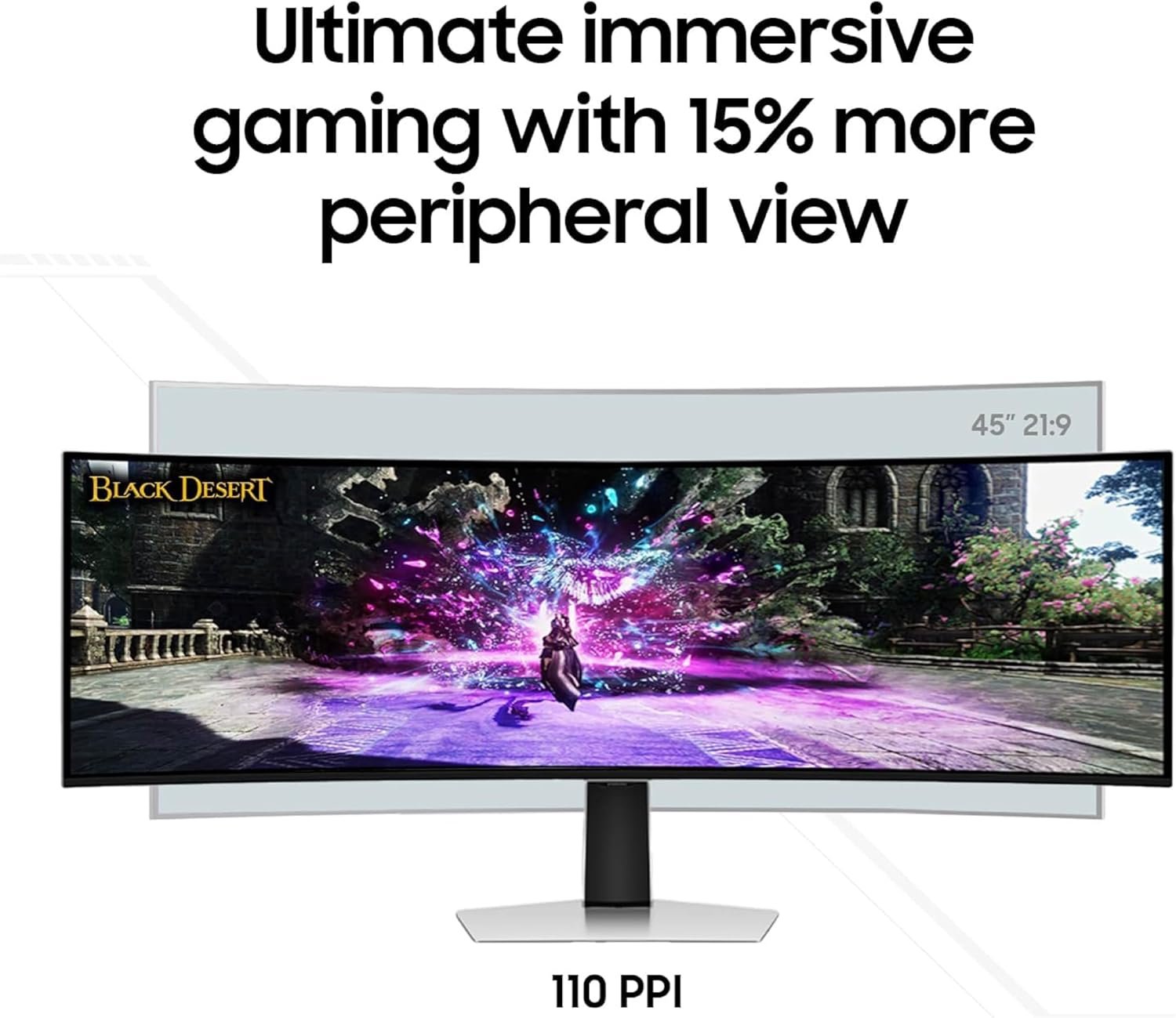 Samsung 49" Odyssey G93SC Series Curved Gaming Monitor, QD-OLED, 240Hz, 0.03ms, DQHD, G-Sync Compatible, FreeSync Premium Pro, Adjustable Stand - Image 6