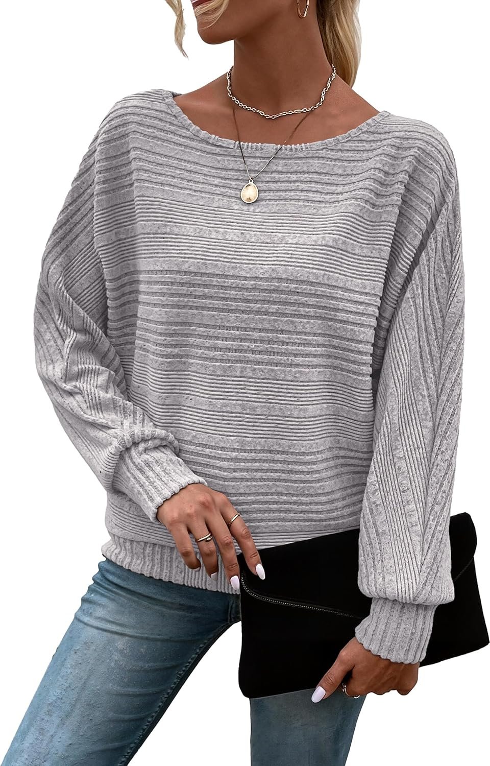 Womens Long Sleeve Shirts Crewneck Tunic Tops Pullover Sweaters Business Casual Blouses Fall Fashion 2025
