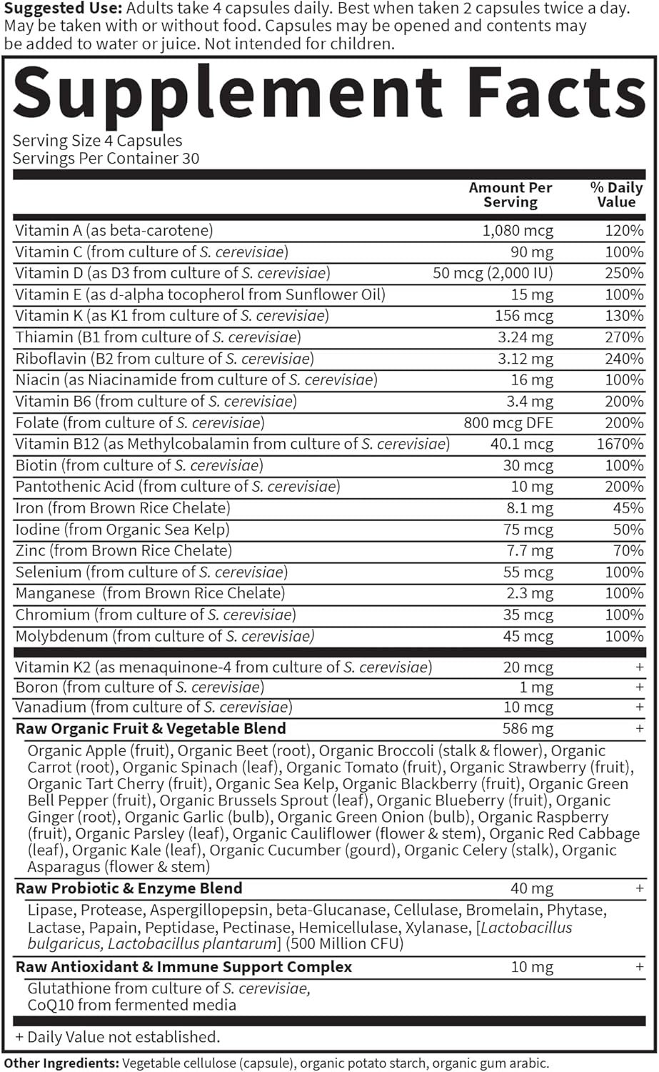 Garden of Life Multivitamin for Women, Vitamin Code Women's Multi - Whole Food Womens Multi Vitamins, Iron, Folate not Folic Acid, Vitamin A and Probiotics for Womens Energy, 120 Vegetarian Capsules - Image 6