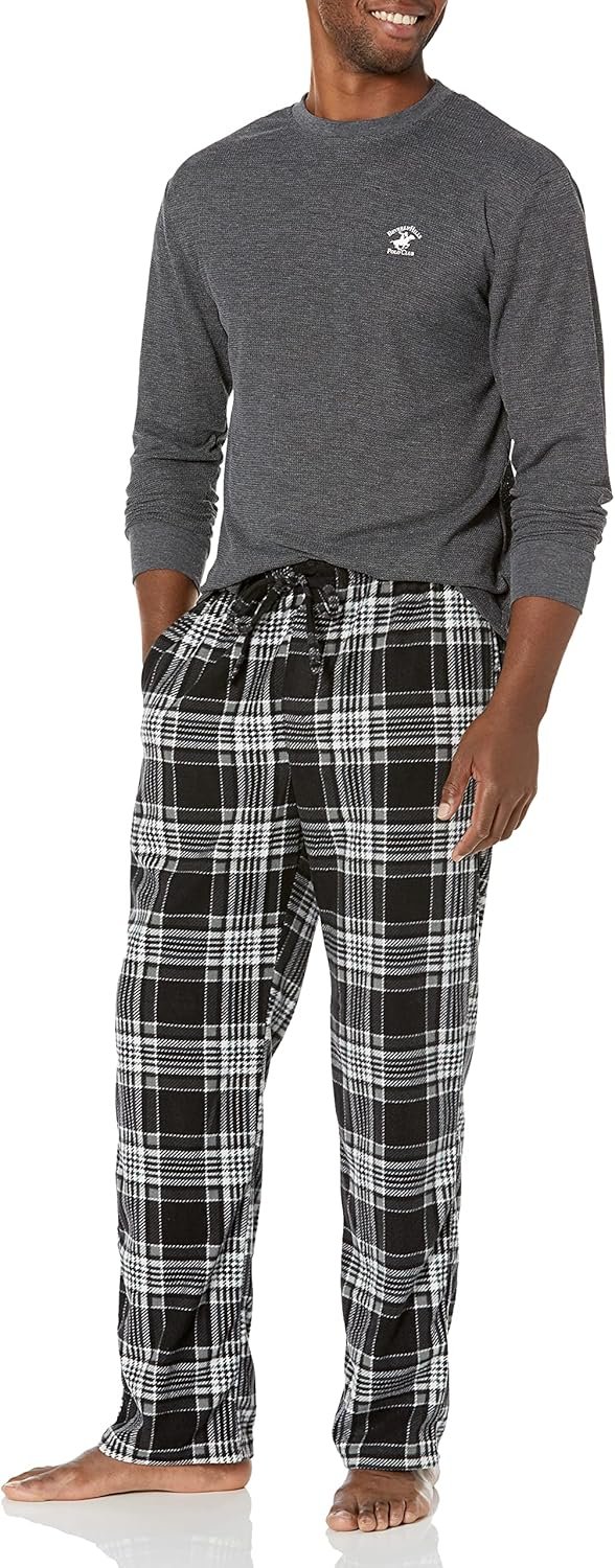Beverly Hills Polo Club Men's Beverly Hills Polo Polar Fleece Set W/Ls Thermal Top