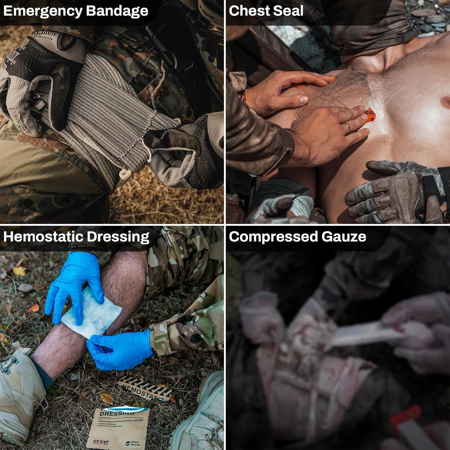 RHINO RESCUE Car Tactical IFAK Trauma Kit with C-A-T Tourniquet, First Aid Kits for Vehicles, Molle Pouch for Military, Combat, Car, Van, ATV - Image 3