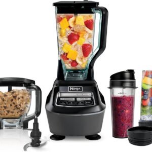Ninja Kitchen System | All-in-One Food Processor & Blender for Smoothies | Includes Pitcher, (2) 16 oz. To-Go Cups & 8-Cup Bowl | Makes Salsa, Dough, Shakes, & Frozen Drinks | 1500W | Black | BL770