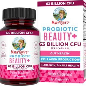 MaryRuth Organics Probiotic Beauty Capsules | Vegan Collagen Support | Anti Aging | Gut Health | Hair Skin and Nails Vitamins | Skin Care | Biotin | Non-GMO Project Verified | 60 Count