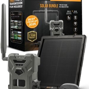 SPYPOINT Flex-M Solar Bundle – Cellular Trail Camera with Solar Panel, Best in Hunting Accessories, No WiFi Needed, GPS, Night Vision, Motion Activated, Dual-Sim LTE, IP65 Water-Resistant Game Camera