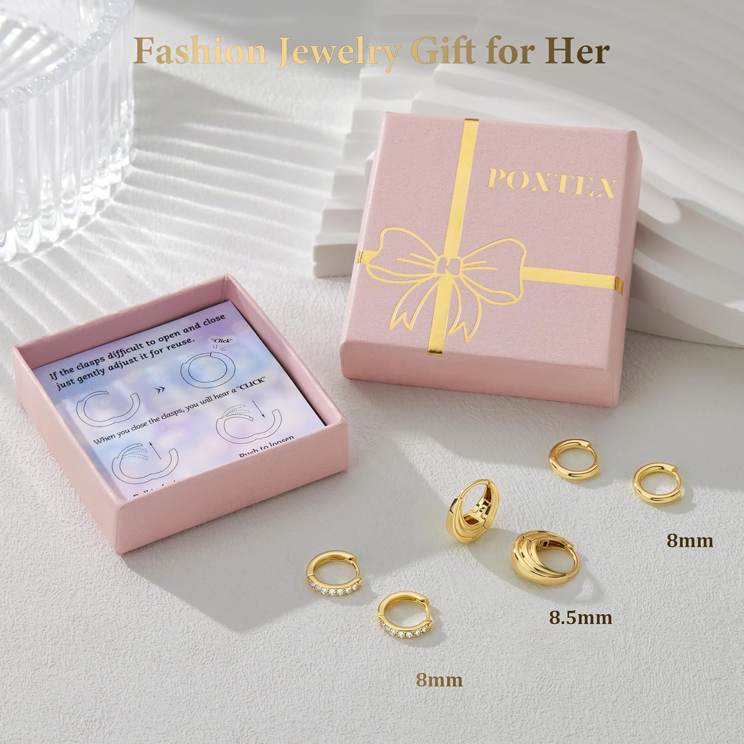 Small Sterling Silver Huggie Hoop Earrings Set for Women, Hypoallergenic 14K Gold Plated Hoops Stacks for Multiple Piercings, Dainty Cute Mini Lightweight Cartilage Studs Trendy Jewelry Gift - Image 6