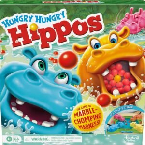 Hasbro Gaming Hungry Hungry Hippos Game for Preschoolers | Instant Marble Relaunch, Easy Set-Up & Storage| Ages 4 and Up | 2 to 4 Players | Kids Games
